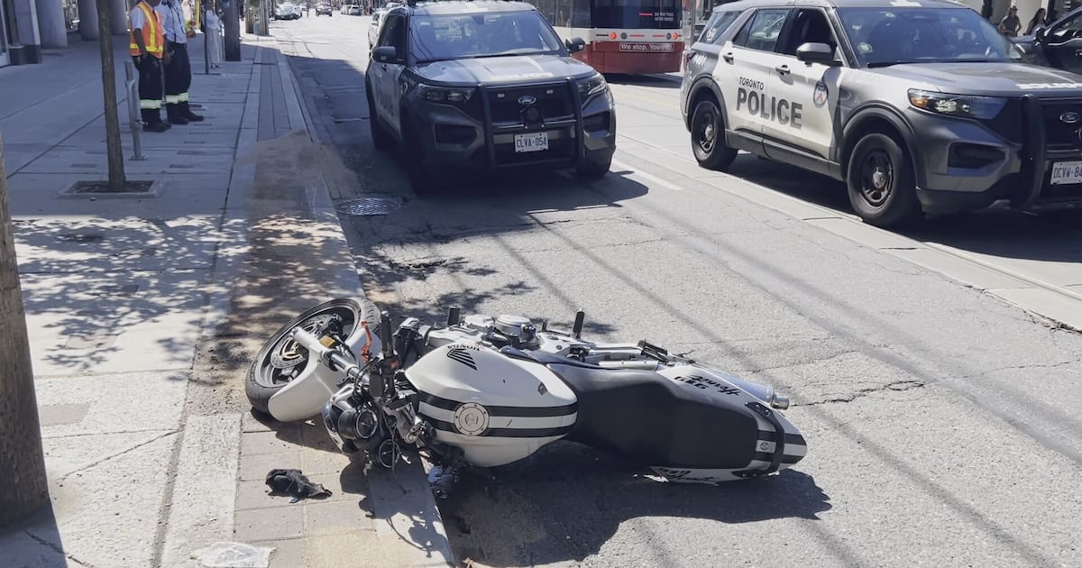 Motorcyclist hurt in west-end crash with TTC bus