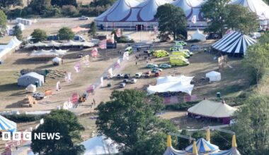 an overhead shot of the festival site.
