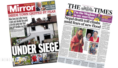 The headline on the front page of the Mirror reads: “Under seige”.