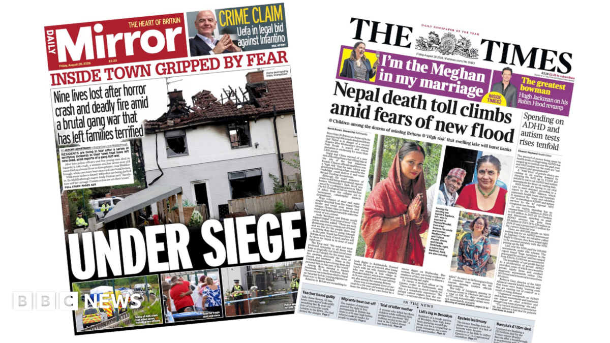 The headline on the front page of the Mirror reads: “Under seige”.