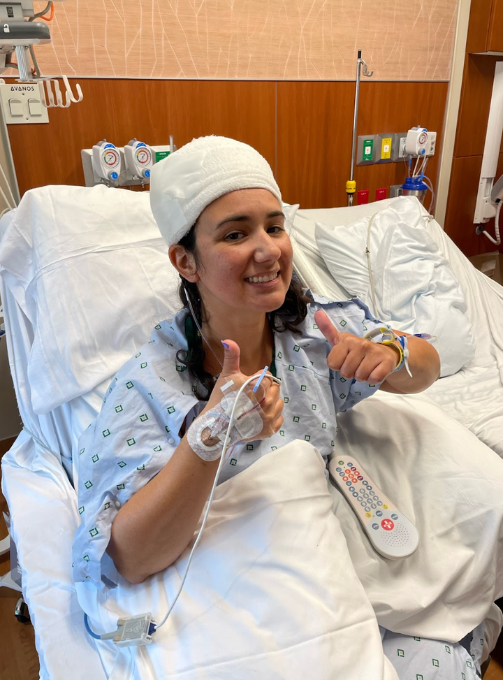 The author two days after brain surgery in April 2023.