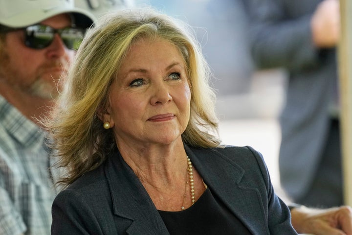 Sen. Marsha Blackburn (R-Tenn.) attends a ceremony to rename a bridge after President Donald J. Trump on Thursday, July 9, 2026, in Dandridge, Tenn. 