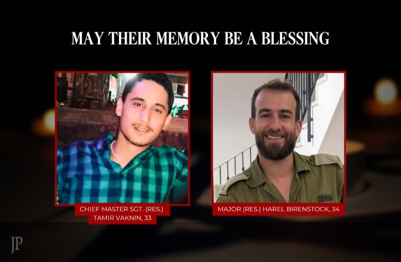 Chief Master Sergeant (Res.) Tamir Vaknin, 33 and Major (Res.) Harel Birkenstock, 34 