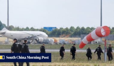 Bus driver kicked explosive drone out of the air at German airport