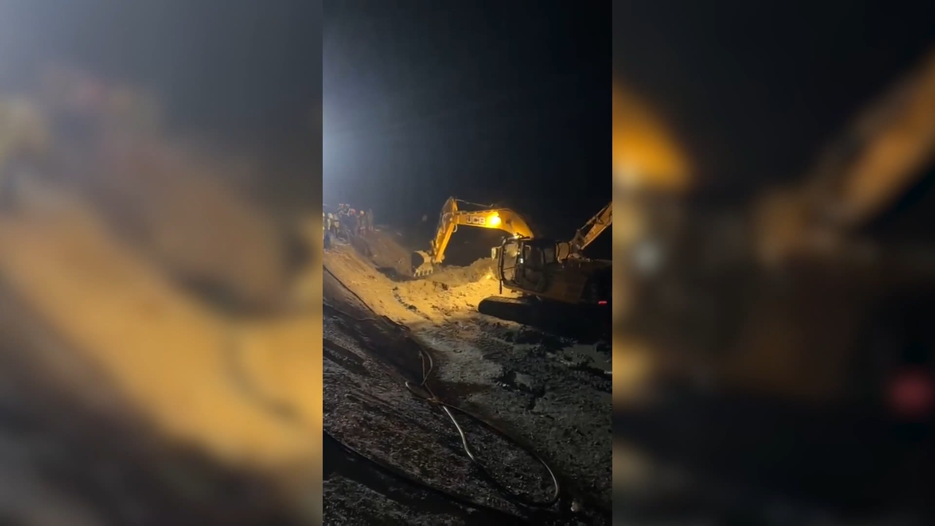 <p>Videos from the Nepali Army show the efforts to rescue people trapped inside a flooded hydropower tunnel in Rasuwa District.</p>