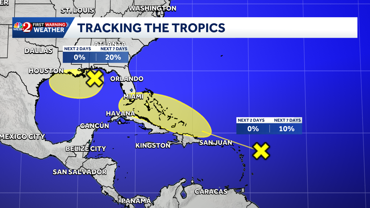 2 Atlantic disturbances tracked by NHC