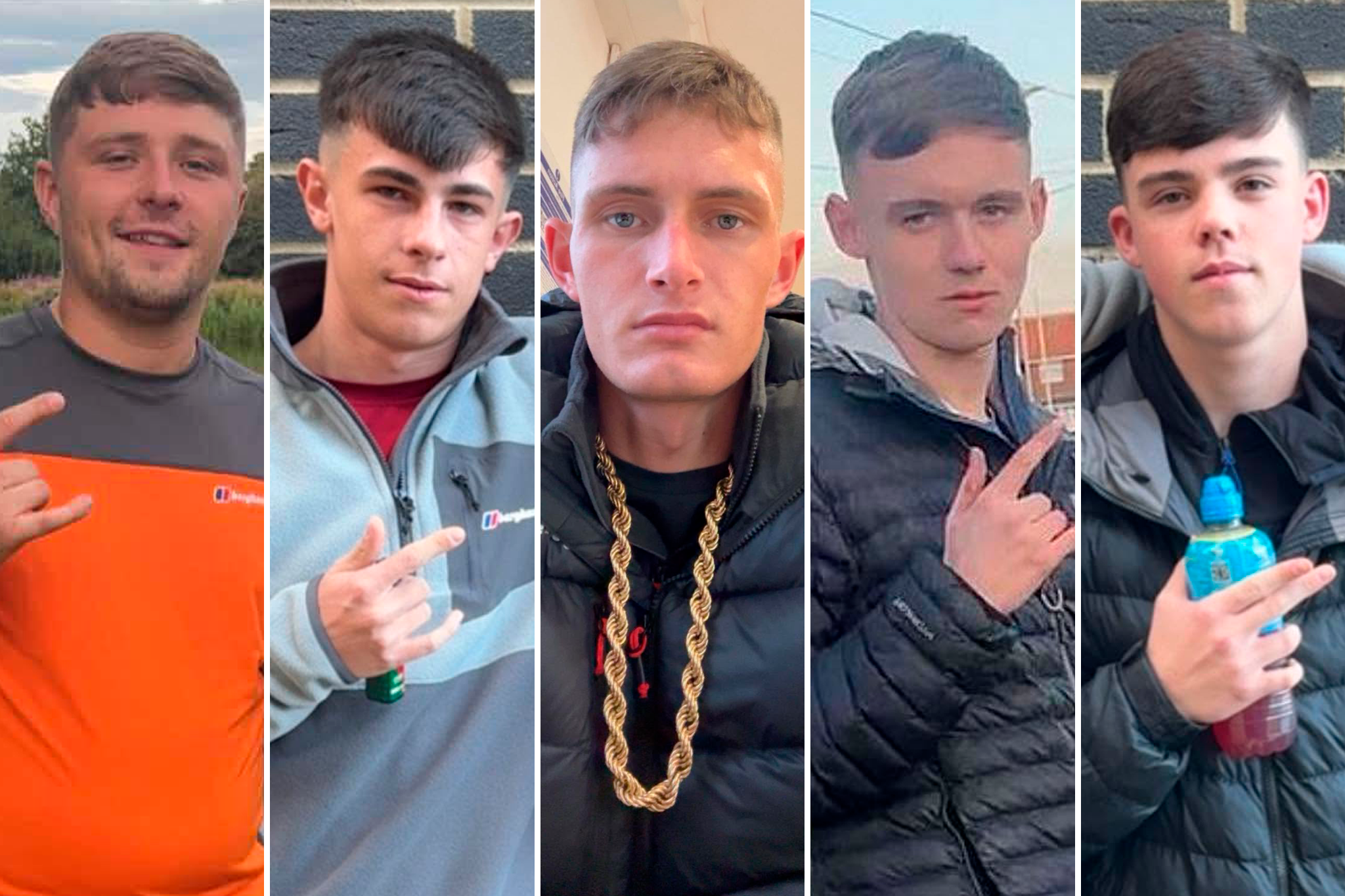 Jakub Matusiak, Theo Rae, Michael Robert Cahill, Makai Saddington and Cole Robert Worthy were killed in the crash