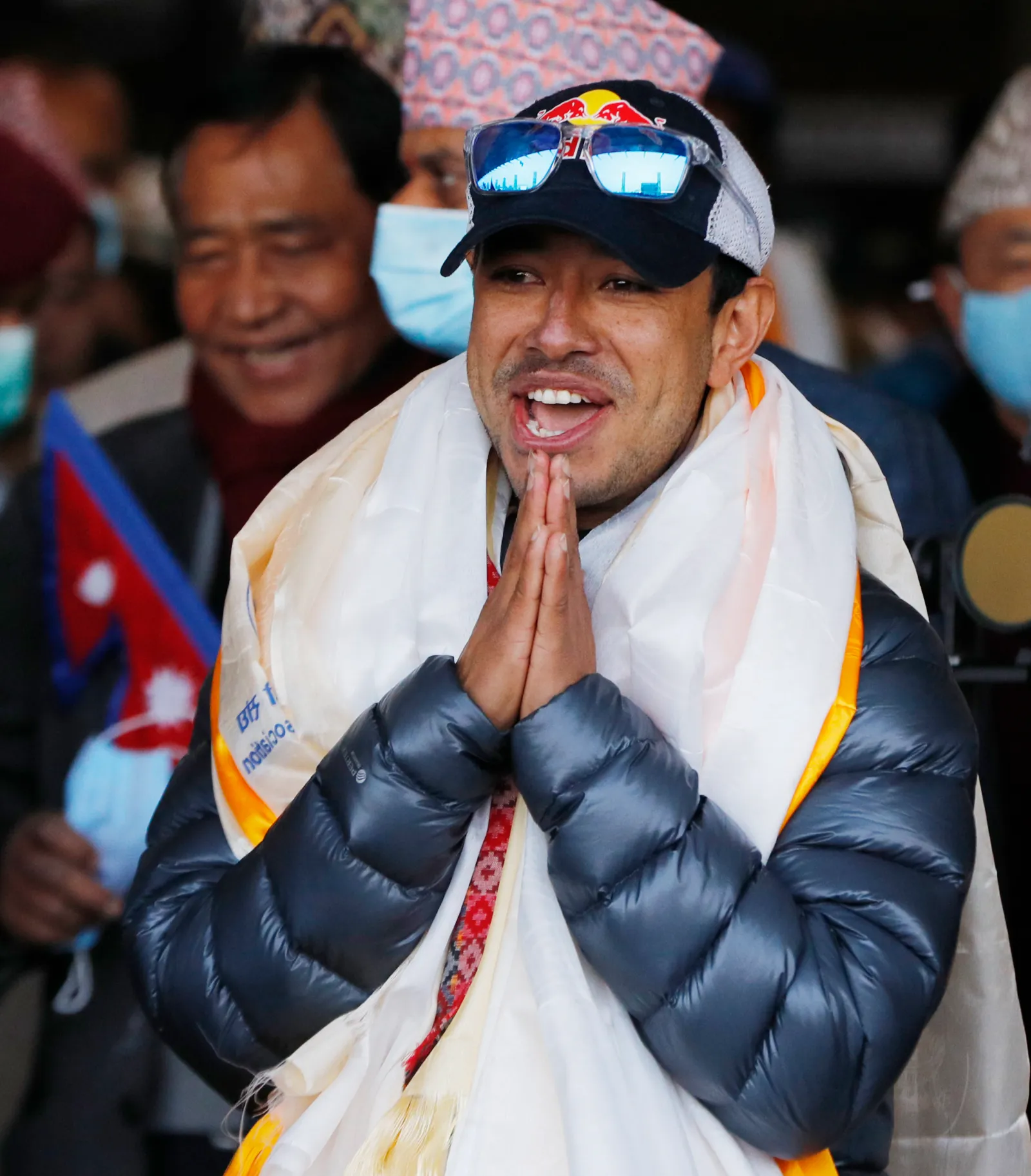 Nirmal Purja is seen at Tribhuwan International airport in Kathmandu, Nepal, on January 26, 2021.