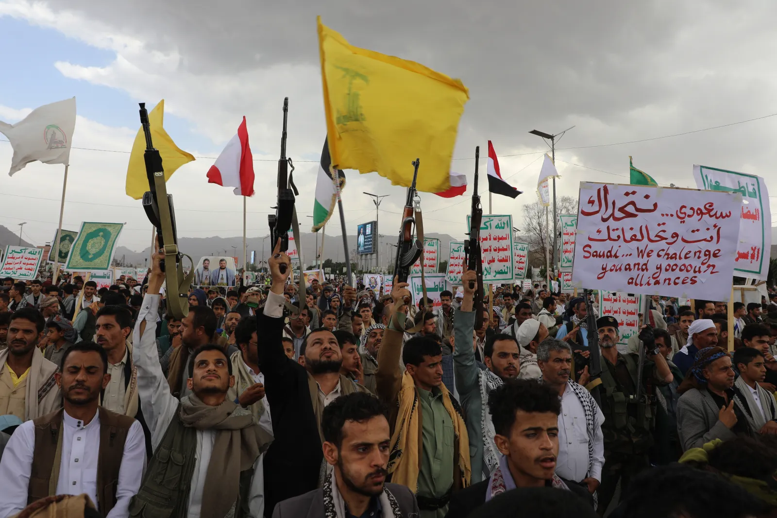 Ansar Allah supporters attend a rally against the new Saudi-led coalition in Sanaa, Yemen, on July 31, 2026.