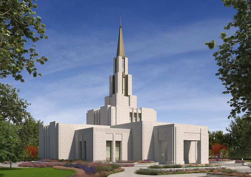 Architectural rendering of the Victoria British Columbia Temple.