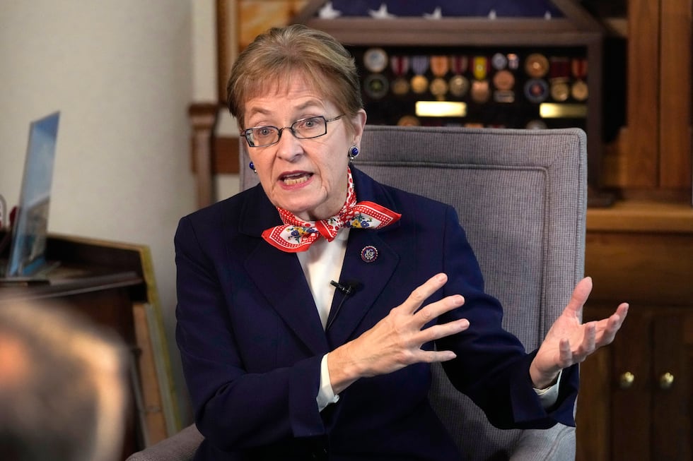 FILE - Rep. Marcy Kaptur, D-Ohio, is interviewed, Dec. 9, 2022, in Toledo, Ohio. (AP...