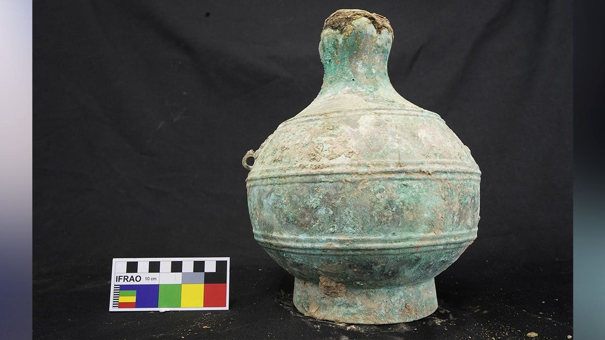View of ancient jar in study