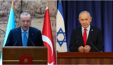 Recep Tayyip Erdoğan (left) and Benjamin Netanyahu trades barbs with the Israeli prime minister. The latter does not hesitate to remind him of Turkey’s illegal occupation of Cyprus.
