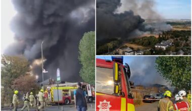 Mitcham fire: 125 firefighters battle huge blaze in south London as smoke billows across sky
