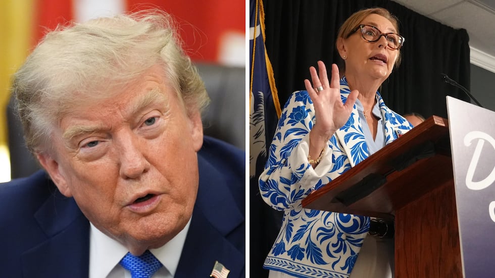 LEFT: President Donald Trump, RIGHT: Sen. Darline Graham (R, S.C.)