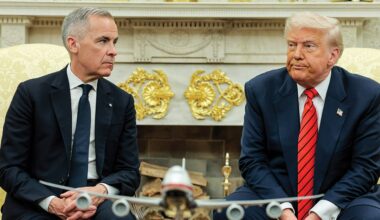 Canadian Prime Minister Mark Carney (left) and President Donald Trump met in the gold-encrusted Oval Office in May.
