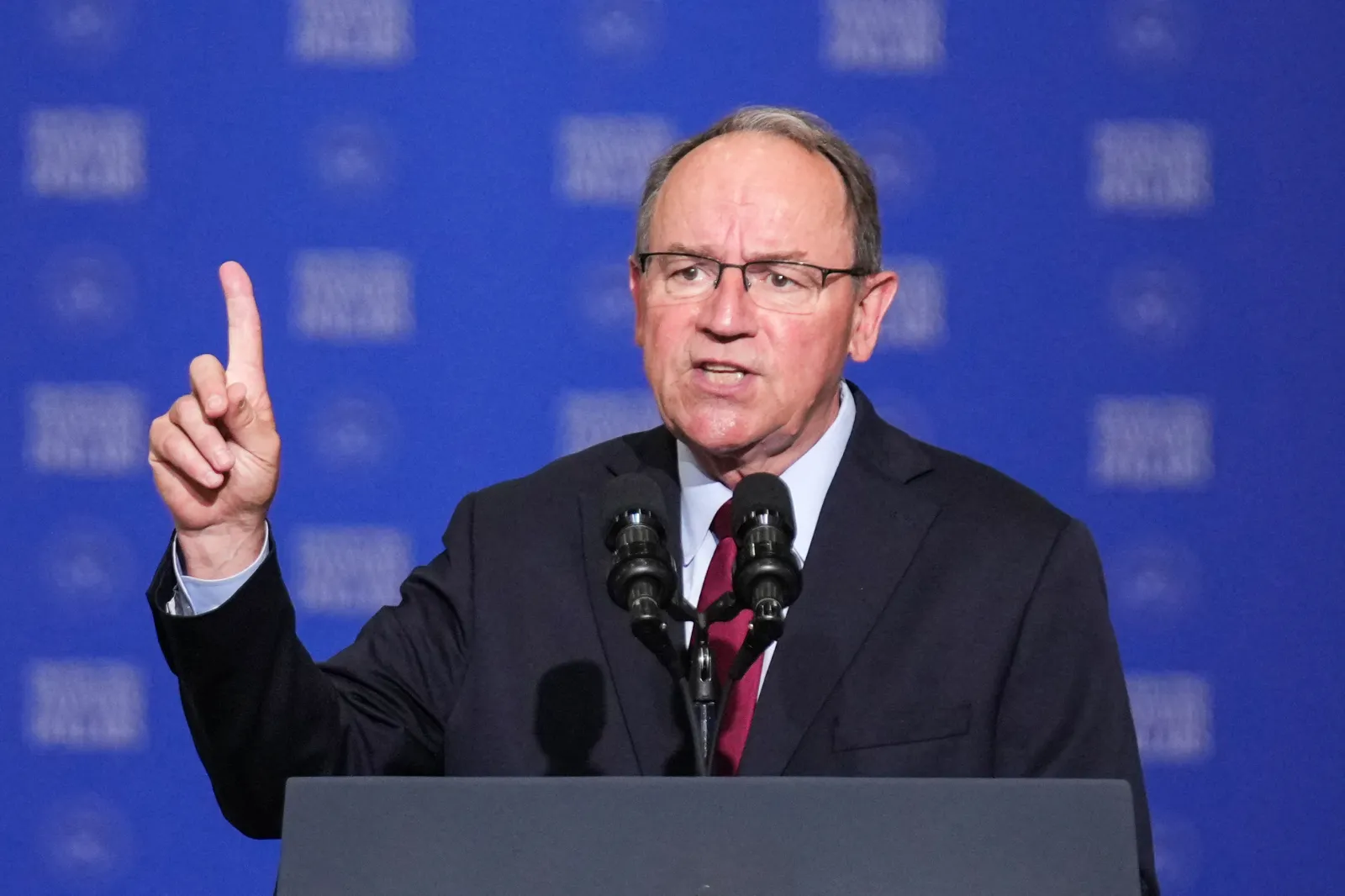 Representative Tom Tiffany speaks during an event in Milwaukee on July 8, 2026.