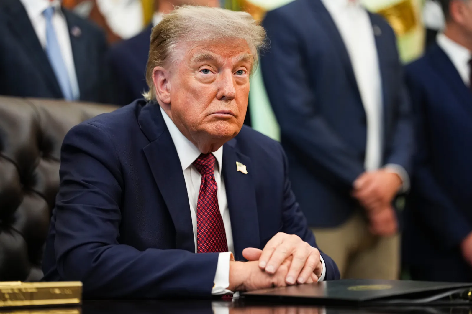 U.S. President Donald Trump makes an announcement on American nuclear innovation in the Oval Office at the White House on July 24, 2026 in Washington, DC. (Photo by Eric Lee/Getty Images)