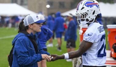 Bills safety C.J. Gardner-Johnson goes down with lower calf strain: Source
