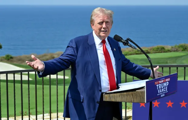Former President Donald Trump during a news conference at Trump National Golf Club in Rancho Palos Verdes, CA, on Friday, Sept. 13, 2024. (Photo by Jeff Gritchen, Orange County Register/SCNG)