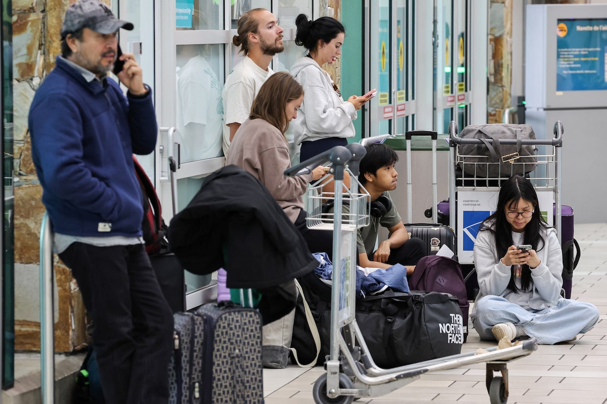 Frustration descends on long weekend travellers as WestJet strike brings flights to a standstill