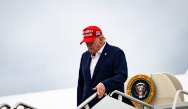 President Trump arrived at Joint Base Andrews in Maryland, on Sunday.