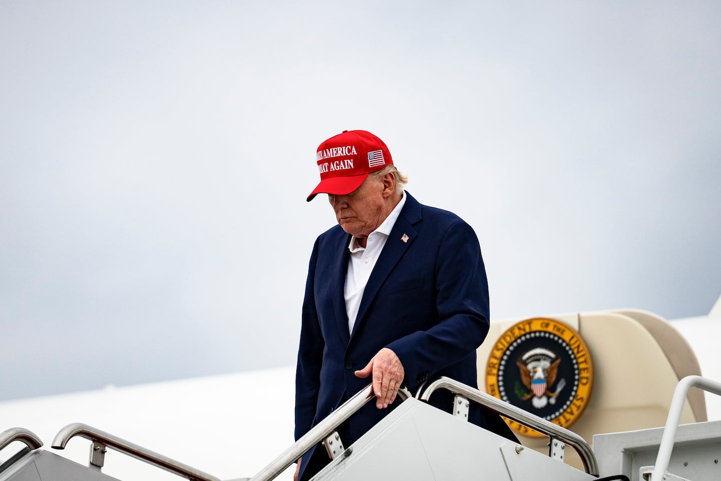 President Trump arrived at Joint Base Andrews in Maryland, on Sunday.
