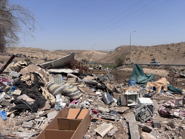 Rubble of Adel Daraghmeh’s demolished home in Ein el-Hilweh [Al Jazeera]