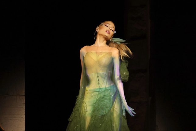 Ariana Grande performing at this year's Met Gala in New York (Photo: Kevin Mazur/ MG24/ Getty/Met Museum/ Vogue)