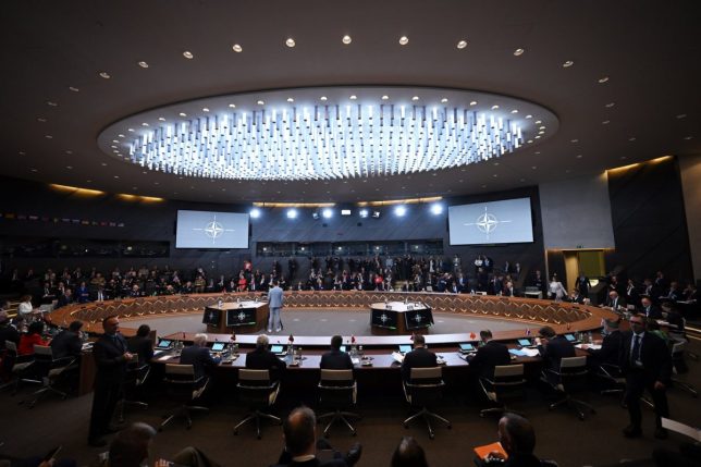 BRUSSELS, BELGIUM - JUNE 05: A general view from the Defense Ministers meeting at the NATO headquarters, in Brussels, Belgium on June 5, 2025. (Photo by Dursun Aydemir/Anadolu via Getty Images)