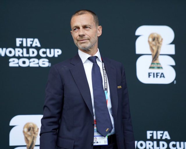 MEXICO CITY, MEXICO - JUNE 11: UEFA President Aleksander Ceferin arrives before the FIFA World Cup 2026 Group A match between Mexico and South Africa at Mexico City Stadium on June 11, 2026 in Mexico City, Mexico. (Photo by Toya Sarno Jordan - FIFA/FIFA via Getty Images)