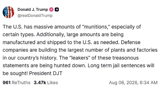 Donald Trump's post on Truth Social