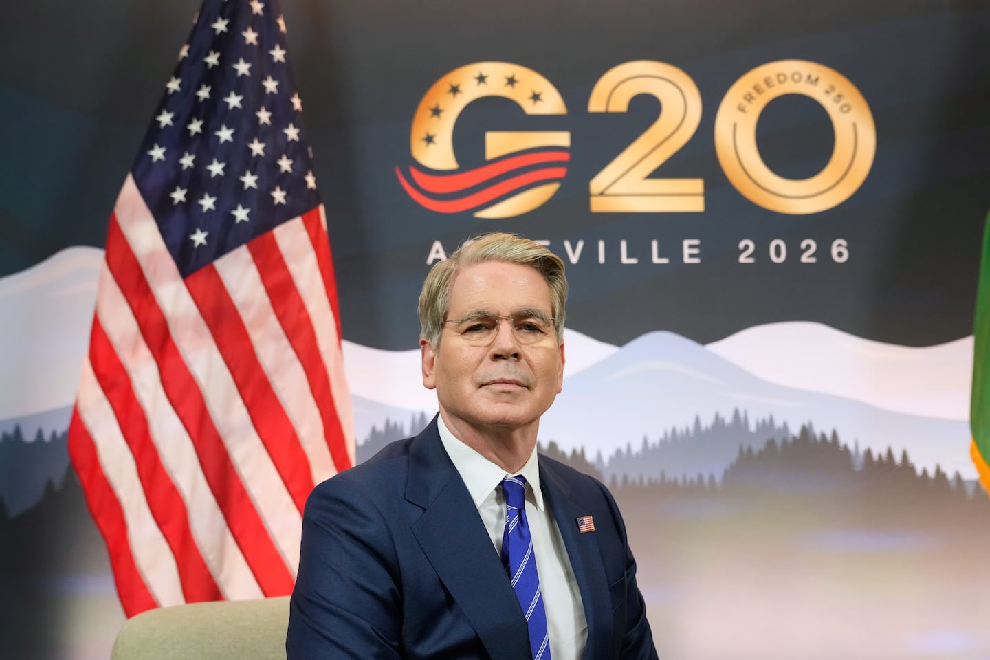Treasury Secretary Scott Bessent speaks during an interview with The Associated Press in Asheville, N.C., on Aug. 30, 2026.