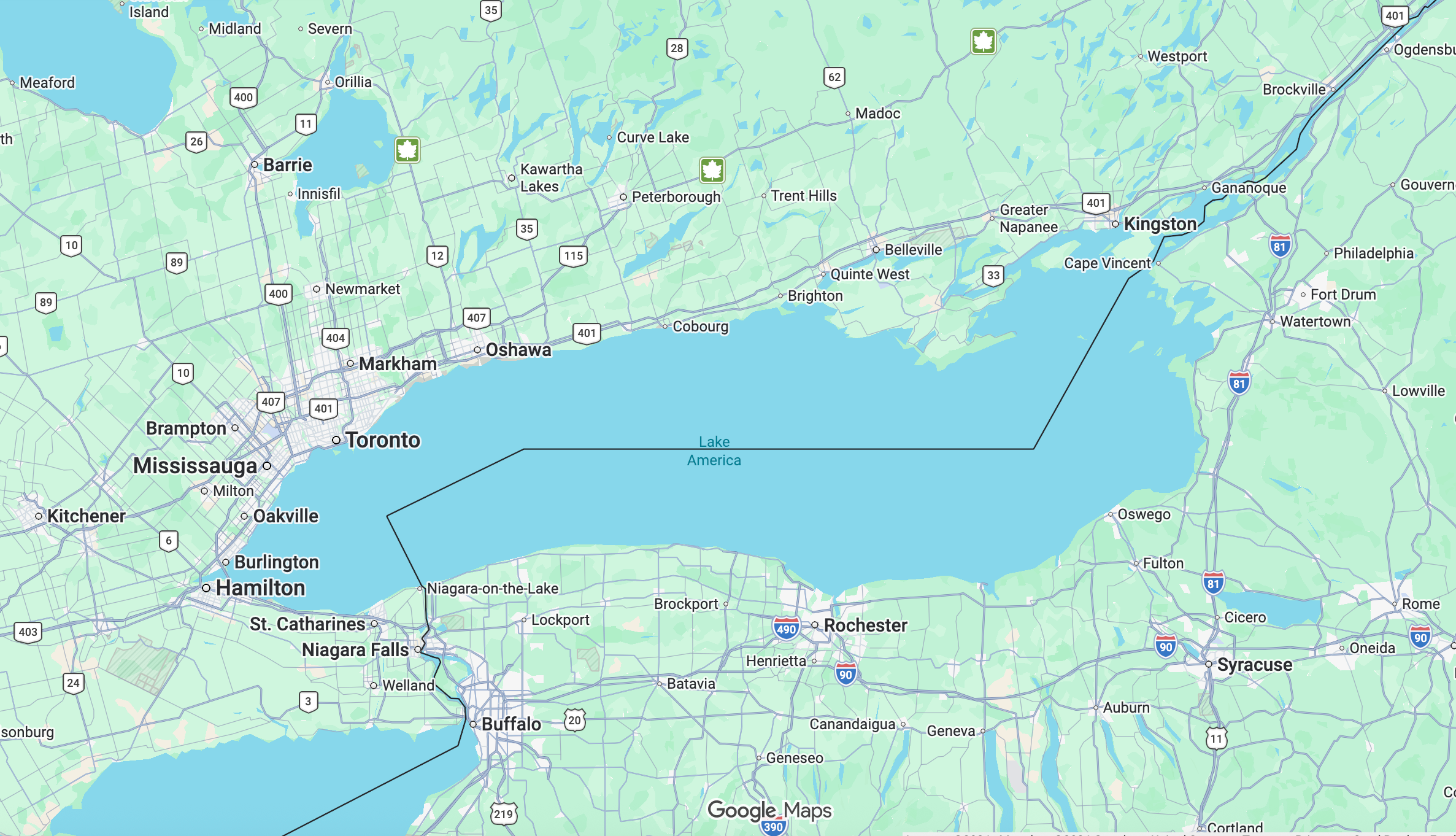 Google Maps has changed the name of Lake Ontario to 'Lake America,' sparking backlash from critics