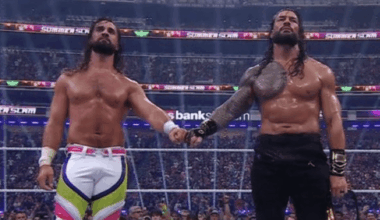 Roman Reigns makes good with Seth Rollins after a classic
