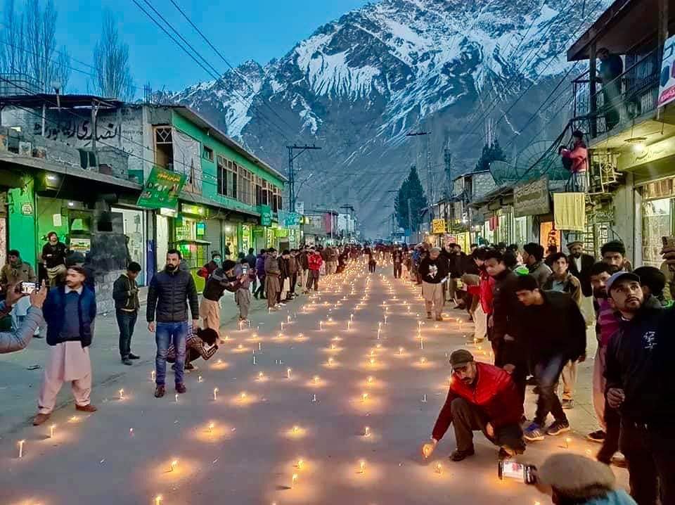 Candles lit in Skardu as a tribute to decased K2 climbers