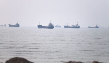 Commercial vessels are seen in the Strait of Hormuz off Bandar Abbas, Iran, Tuesday, June 30, 2026. (Amirhosein Khorgooi/ISNA via AP, File)