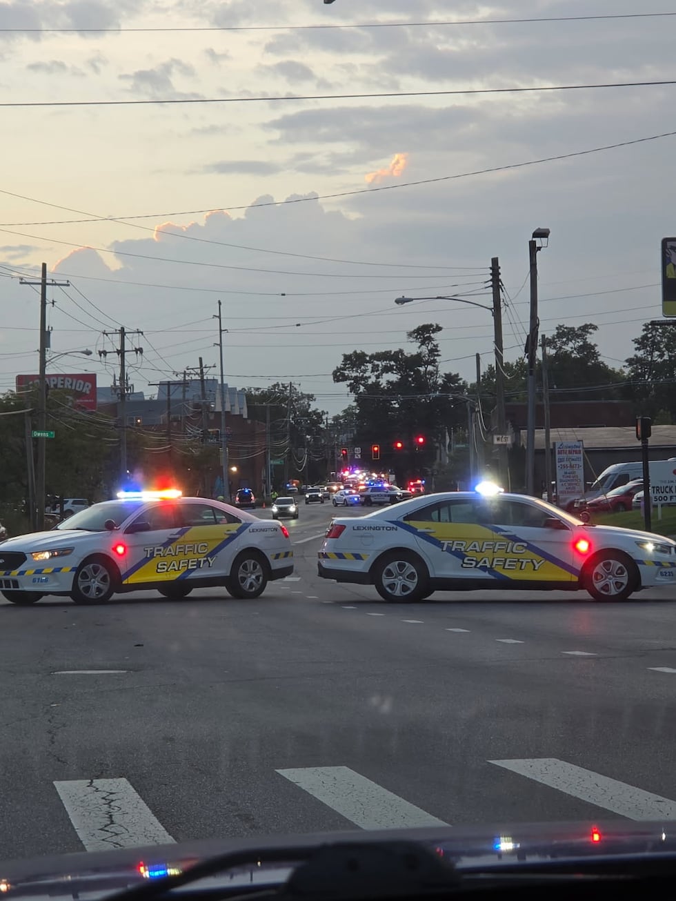 Lexington Police surround Charles Young Park after witnesses reported hearing gunshots.