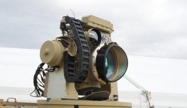 The Iron Beam high-energy laser weapon system.