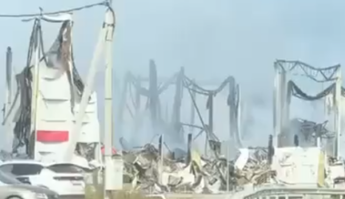 Burned Wildberries warehouse in Alexin. Source: X