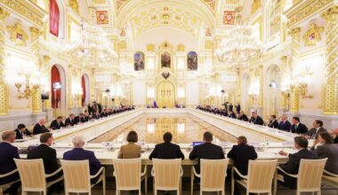 Russian leader Vladimir Putin chairs meeting on 'strategic development' in Kremlin on 19 August