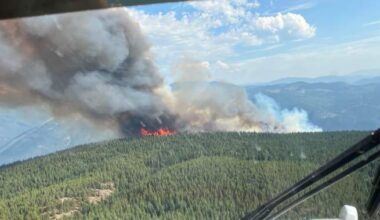 Wildfire north of Castlegar now mapped at 116 hectares