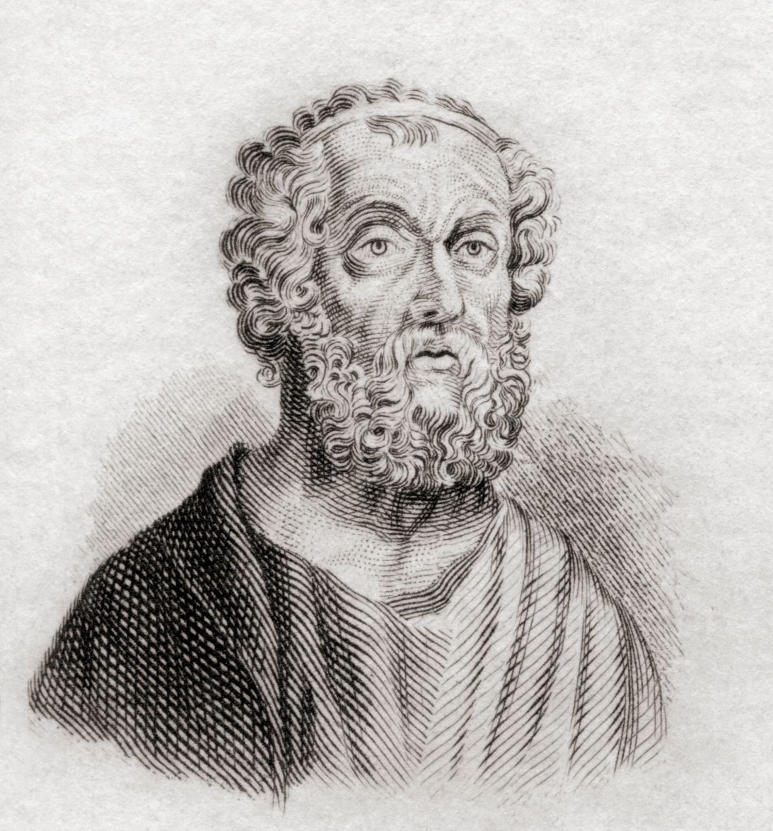 Homer, the Greek epic poet. He is credited with authoring <em>The Odyssey</em> in the 7th or 8th century BC.