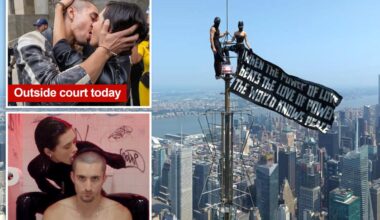 Empire State Building daredevils put on steamy show outside court after possible plea deal revealed