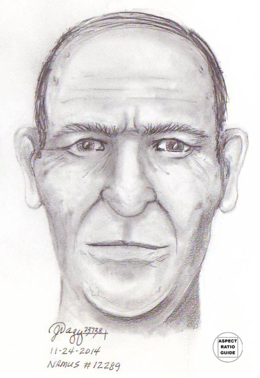 In this sketch provided by the Oregon State Police, and made in 2014, we see a composite made of the body found in the woods of Coos County.