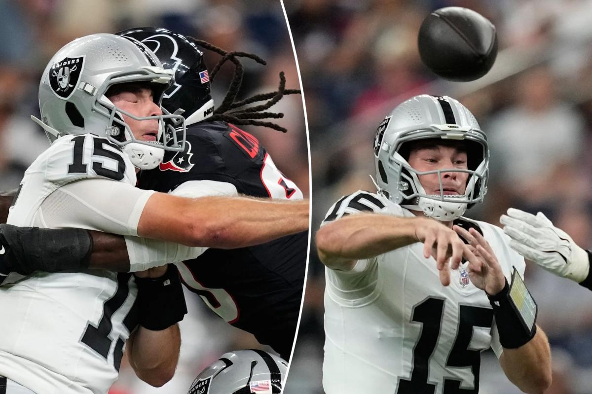 Fernando Mendoza's welcome-to-the-NFL moment happens instantly in first Raiders start