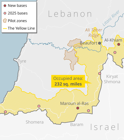 New bases in Lebanon map 1