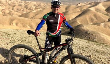 Meir Charash on one of his bike rides, 2020 (Courtesy)