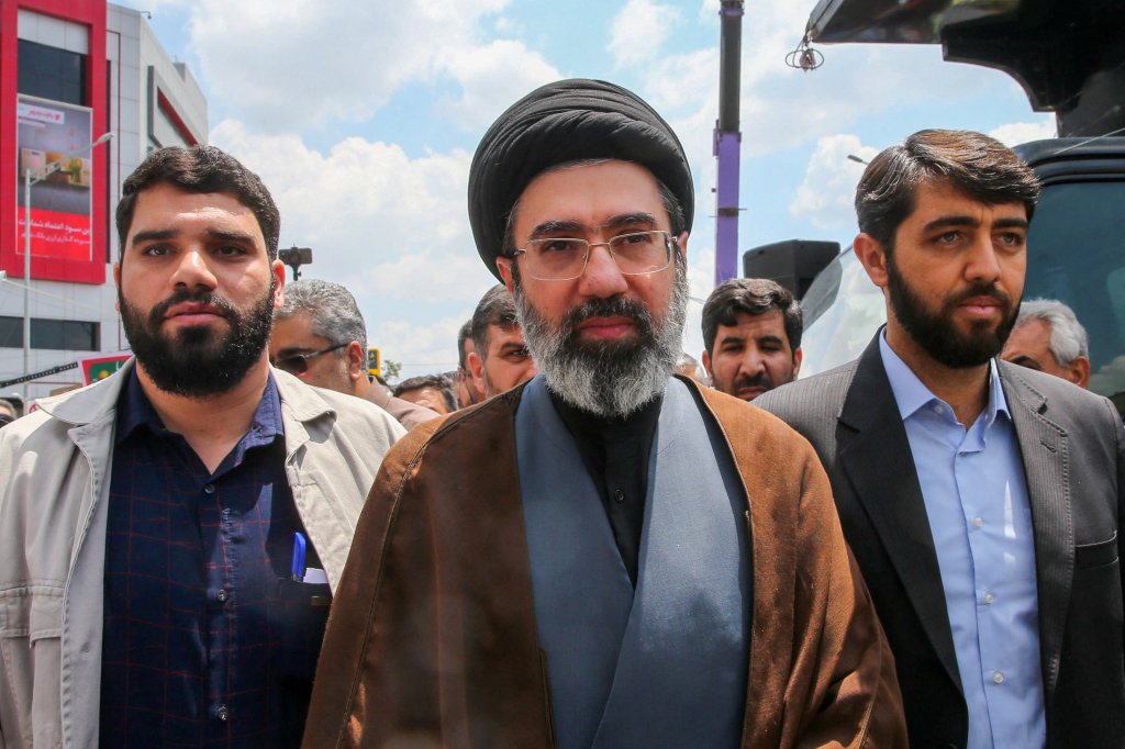 Mojtaba Khamenei, Iran's new supreme leader, attends a rally in Tehran.
