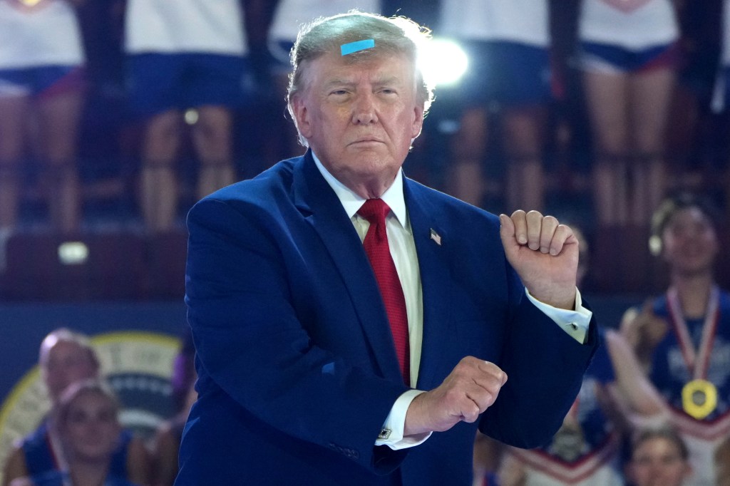 President Donald Trump at the Patriot Games in Geneva, Ohio.
